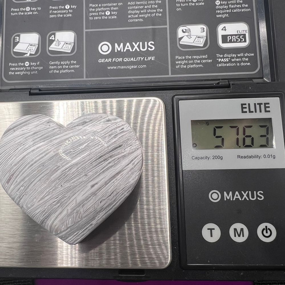 Mexican White Lace Agate Druzy Heart‎ Carving - Picture 10 of 10